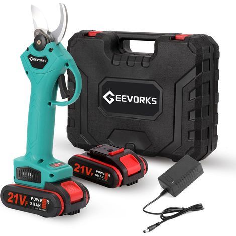 Cordless Brushless Electric Pruner, 25mm Professional Electric Pruner with 2 x 1200mAh Batteries, Sharp Blade, Electric Pruner for Pruning, Gardening, and Orchards (1/5)