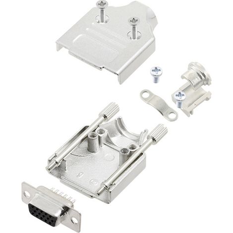 TRU COMPONENTS TCMHDM09HDS15K 7708828 D-SUB Buchsenleisten-Set 180 ° Polzahl: 15 Lötkelch 1 St.