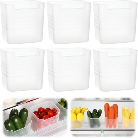 Organizer Frigo, 6 Pièces Boite de Rangement Frigo Transparent, GardeManger Rangement, Organiseur Frigo pour Réfrigérateur Cuisine et Armoires(10x11x8cm) (1/5)