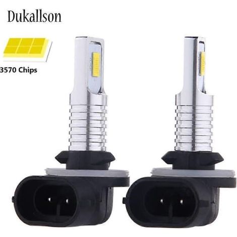 ampoules LED H27 880 pour voiture (H27W2, 12 000 lm, 6 500 K, blanc, antibrouillard, feux de jour, 12 V, H27W/2, 8 000 K, blanc/bleu, H27-881) (1/5)