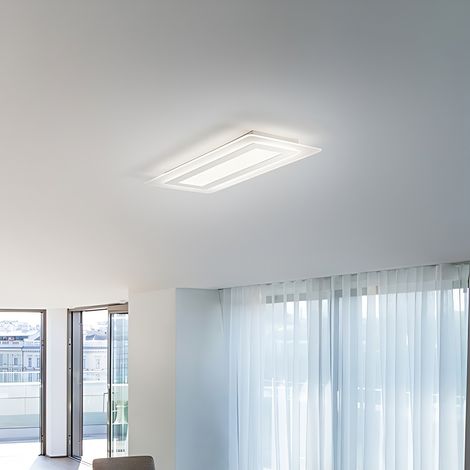 Plafonnier Led Carré Métal Blanc 51W Cct Sélectable 3000K-6000K Diffuseur Satiné 70X30 Cm Design Moderne - Perenz Luminaire Éclairage Intérieur