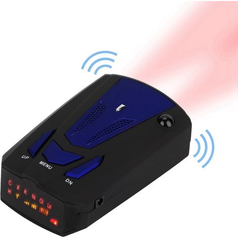Détecteur de radar V7 GPS 16 bandes 360° alerte vocale vitesse voiture laser anti-flash bleu (1/5)