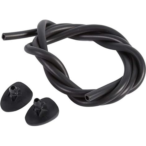 SHINING HOUSE Boquilla lavaparabrisas de 2 piezas, kit de boquilla rociadora de lavaparabrisas delantero de manguera flexible con tubo limpiaparabrisas (negro) (1/5)