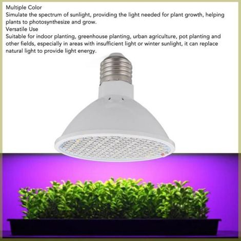 8W LED Lampe de Croissance pour Plantes Ampoule 200 LED 110-220V Ampoule Horticole pour Serre Domestique, Usage végétalisé (1/4)