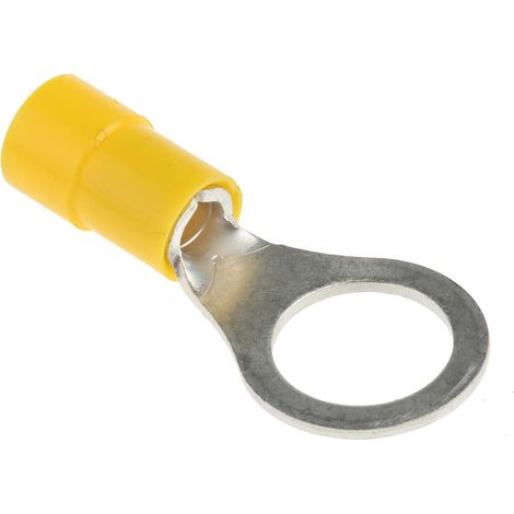 Cosses à œillet RS PRO, Isolé, Jaune, 6mm², M10, 15mm