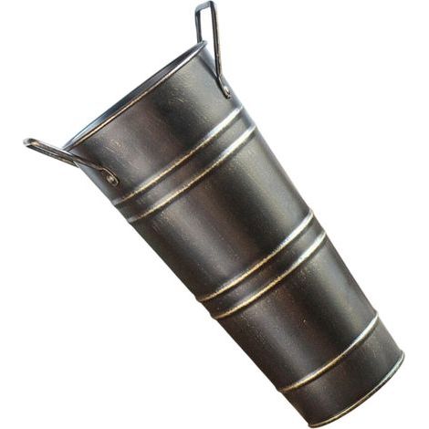 Vases en métal galvanisé pour ferme de fleurs, seau de-Noir (1/2)