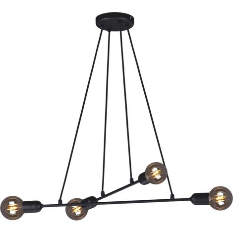 Suspension minimaliste noire 4xE27 Kaja Sitya K-4380 (1/3)