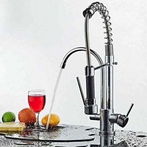 Robinet de cuisine à pulvérisation en laiton rétractable pour évier de cuisine, remplacement de robinet pour robinet à rétractable (1/4)