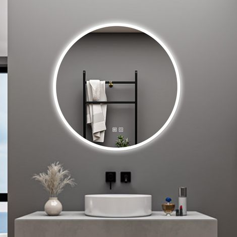 AICA SPECCHIO DA BAGNO ROTONDO DA 80CM CON LED, ANTIAPPANNAMENTO, 3 TEMPERATURE COLORE (1/5)