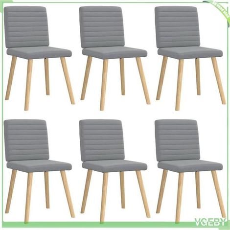 Chaise de salle à manger - 3315544 - gris clair - lot de 6 - tissu 100% polyester (1/5)