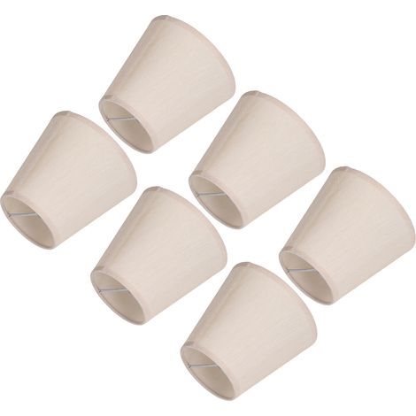 Abat-jour en tissu 6 pièces, style européen,杏色 tissu scintillant, pour lampe à bougie, lampadaire, lampe de table, suspension, applique (lot de 6, PX15) (1/5)