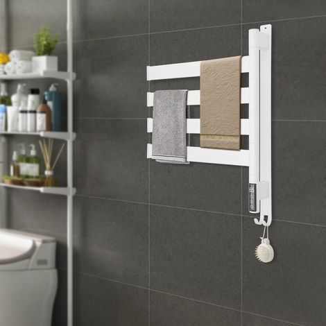 Handtuchheizkörper Elektrisch Mit Lagerregal, Badheizkörper Elektrisch, 180°Drehung Handtuchhalter Heizkörper mit Timer und Thermostat (1/5)