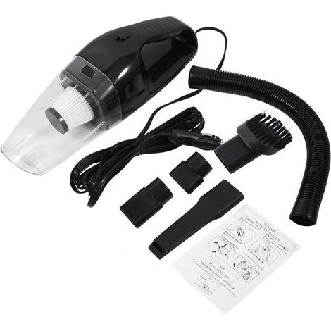 Aspirateur Voiture Portable 12V 120W Sec et Humide, Main Libre avec Câble 5m, Noir (1/5)