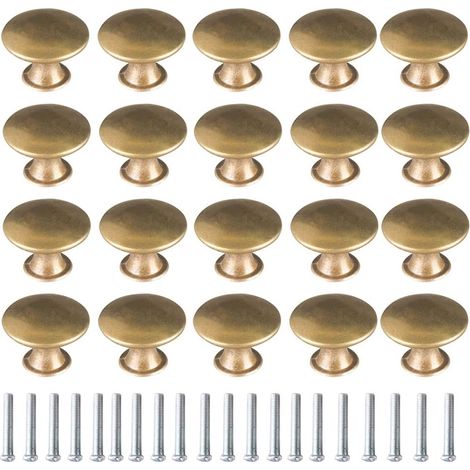 Lntyq 20 PCS Boutons en Laiton Vintage Poignées de Meubles Poignées de Porte de Tiroir Poignées de Meubles Poignées de Meubles Vintage Tiroir Armoire Armoire Poignées de Meubles de Cuisine,332.1cm