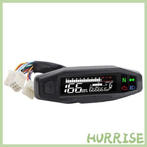 Garosa Compteur de Vitesse Moto 6 Vitesses 12000 RPM MPH Écran LCD AV Mini Universel avec Odomètre (1/4)