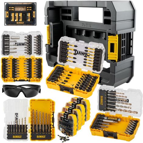 Dewalt FLEXTORQ 210 Pc Impact Screwdriver Drill Bit Set Tough Case TStak Caddy (1/4)