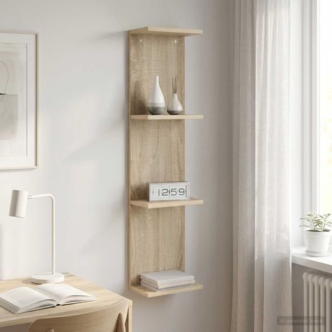 vidaXL Étagère Murale Chêne Sonoma 22 x 15 x 100 cm Bois d'ingénierie (1/5)