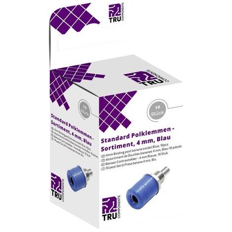 TRU COMPONENTS Assortiment de connecteurs de test embase femelle, verticale bleu 10 pc(s) (1/5)