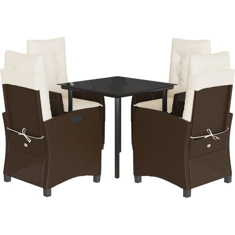 Maison Exclusive - Set comedor de jardín 5 piezas y cojines ratán