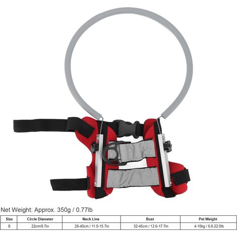 Pet Blind Halo Pratica prevenzione delle collisioni Pettorina leggera con effetto riflettente per cani Gatti Cerchio a S rosso Diametro 22 cm/8,7 pollici 4‑10 kg / 8,8‑22,0 libbre (1/5)