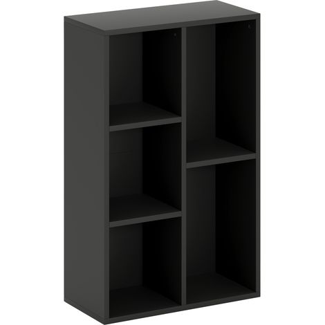 Etagère cube de rangement 5 compartiments ALLEN noire (1/5)