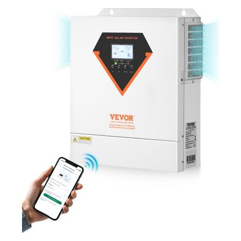 Onduleur Solaire Hybride 3500 W Chargeur à Onde Sinusoïdale Pure Tout-en-un, 24 V CC vers 220/230 V CA Monophasé, Contrôleur Solaire MPPT 100 A Intégré, pour Systèmes Photovoltaïques Hors Réseau (1/3)