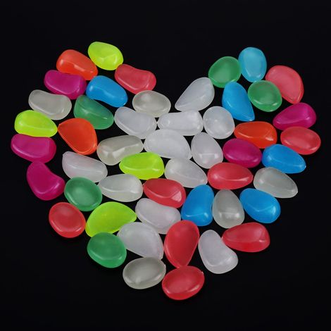 50 galets lumineux artificiels phosphorescents pour aquarium (1/5)