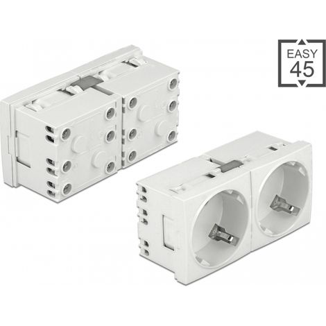 Delock Tomacorriente Easy 45 con conexiÃ³n a tierra con una disposiciÃ³n de 45Â° 2 vÃ­as extensible 45 x 45 mm