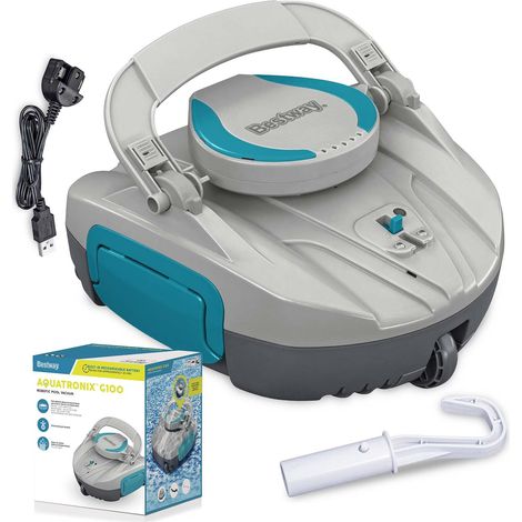 Automatic Pool Cleaner - Cordless Robot for Flat Bottom Pools