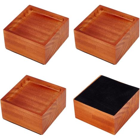 4 rehausseur de Lit en Bois Rehausseurs de Meubles Carrés en Bois Massif de 53mm Rehausseurs de Canapé en Bois de Pin Lit Chaise Tableau Bureau Meubles Fauteuils Armoires (1/5)