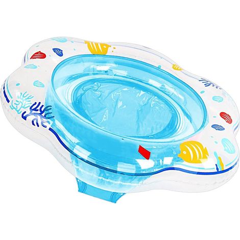 Blauer Baby-Pool-Schwimmring, aufblasbarer Kinderschwimmring mit Sitz, geeignet für Babys und Kleinkinder von 12 bis 48 Monaten, wasserdichter Badering für Planschbecken, unter Aufsicht von Erwachsene (1/5)
