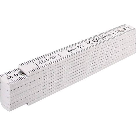 Mètre pliant en plastique STABILA Type 1104, 1 m, blanc, graduation métrique - 01704 (1/3)