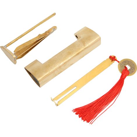 Cadenas antique en laiton, entraxe de 5,9 cm, cadenas chinois en forme de poisson, de style ancien, horizontal et raffiné, antirouille, pour boîtes à bijoux, couleur laiton. (1/5)