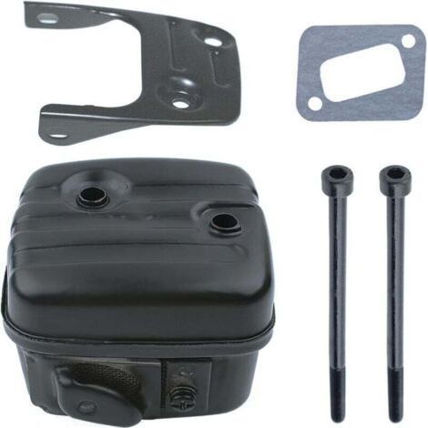Pot d'échappement pour Husqvarna 346XP 340 345 351 353 Tronçonneuse,Silencieux d'échappement Pièces de Rechange Échappement + Joint + Support + Vis Kit Accessoire (1/4)