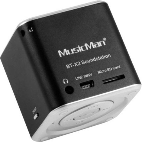 MUSICMAN BT-X2 Mini Cassa Bluetooth con trasmissione audio senza fili Nera (1/5)