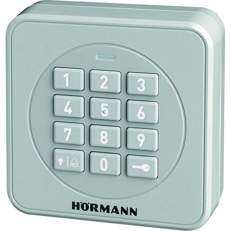 Hörmann Tastiera a codice radio FCT3-1 BS (868 MHz, per il comando di fino a 3 apriporta, tastiera retroilluminata, colore RAL 7040) 4511856, grigio