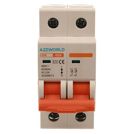 2P 240 VAC, 25 A, 40 A, 63 A, DIN Rail Mount, Occupy 2 Modules (40 A), Circuit Breaker (1/5)