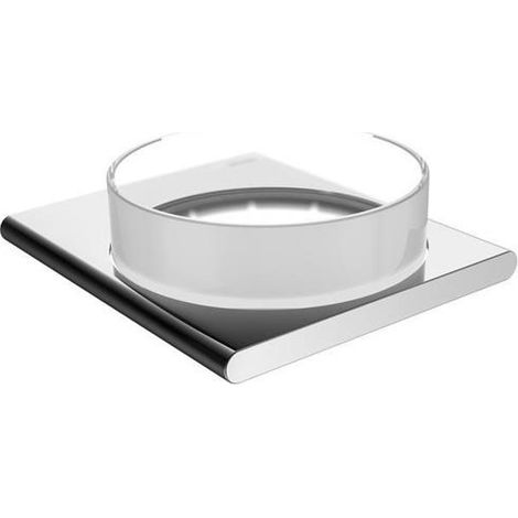 Etagère EDITION 400 complète avec vasque en cristal véritable, nickel brossé mat KEUCO