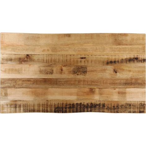 Tischplatte mit Baumkante 120x60x2,5 cm Raues Mango Massivholz