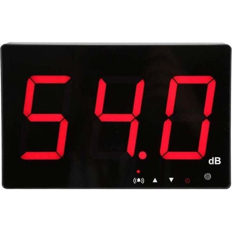 Wall-mounted decibel meter with 9.6-inch LCD display, sound level meter from 30 to 130 dB for the office