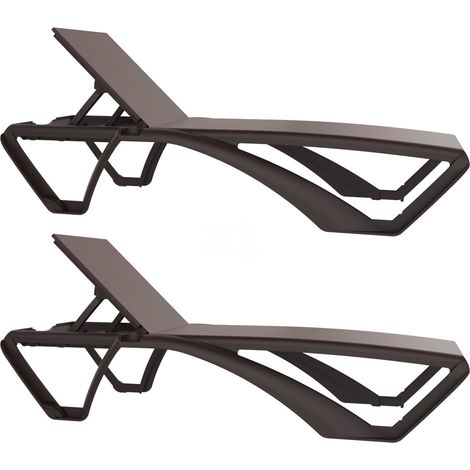 Tumbonas Marina Club Resol plástico marrón (Pack de 2) (1/5)