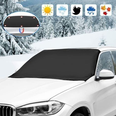 Couverture Pare-Brise Avant Voiture ,Bache Pare-Brise Magnétique Couverture Repliable, Universelle pour Voiture Anti Givre, Neige, Glace, Pluie et Soleil (1/5)
