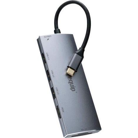ADAPTADOR USB-C 7IN1 HDMI 4K HUB USB-C CARGA 100W USB 3.0 LECTOR TARJETAS SD SDMICRO (1/4)