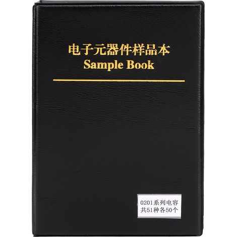 Boîtier d'échantillons de condensateurs série 0201, 51 types, composants électroniques, kit d'assortiment noir (1/5)