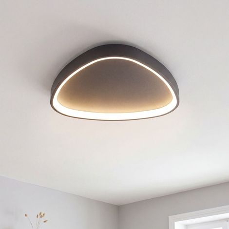 LED Deckenleuchte Schwarz Dimmer Farbwechsel warm-kalt über Wandschalter B: 42 cm Deckenlampe