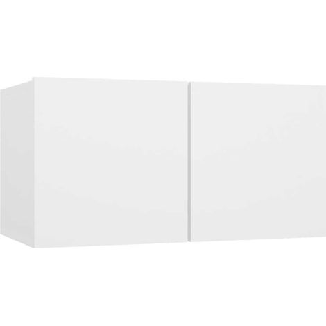 Meuble TV Banc TV Armoire TV suspendu Blanc 60x30x30 cm (1/5)