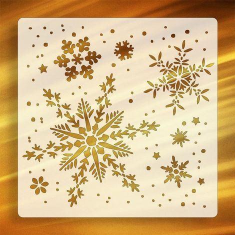 Pochoir Flocon De Neige - Plastique Réutilisable - Pour Peinture Artisanale Sur Bois Vitre Carte De Voeux - Lot De 1