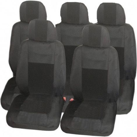 Sitzbezüge Promolink für Ford S-MAX, C-MAX, VW Touran, Sharan, Toyota Corolla Verso, Textil, schwarz