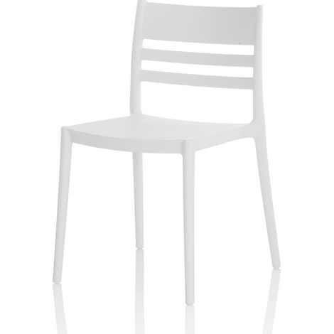 "Set 4 sedie da esterno NOTO in polipropilene bianco" (1/2)