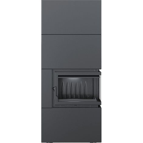Kamineinsatz Simple Box 8 kW Ø 200 Black mit Türfeder (1/5)